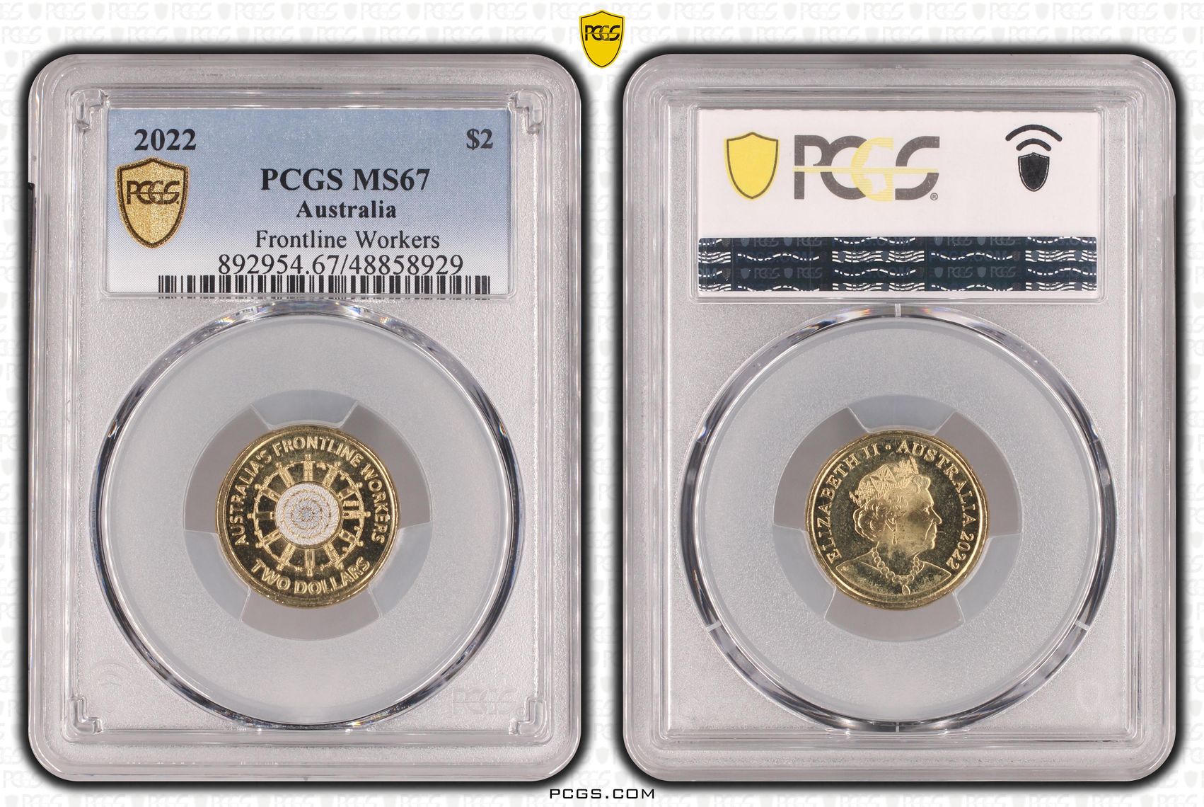 Elizabeth II, Frontline Workers Colorized , Two Dollar, 2022, PCGS MS67