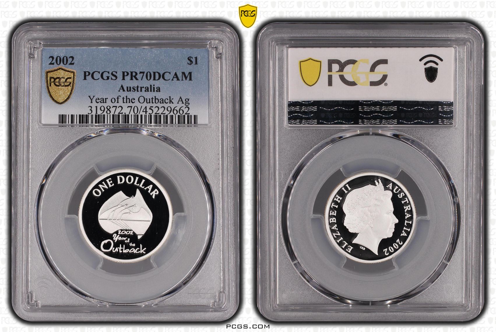Year of the Outback Ag POP 9/0, One Dollar, 2002, PCGS PR70DCAM