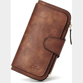 WALLET FOR WOMEN LEATHER TWO-TONED DESIGNER BIFOLD LONG LADIES CREDIT CARD HOLDER ORGANIZER LADIES CLUTCH BROWN