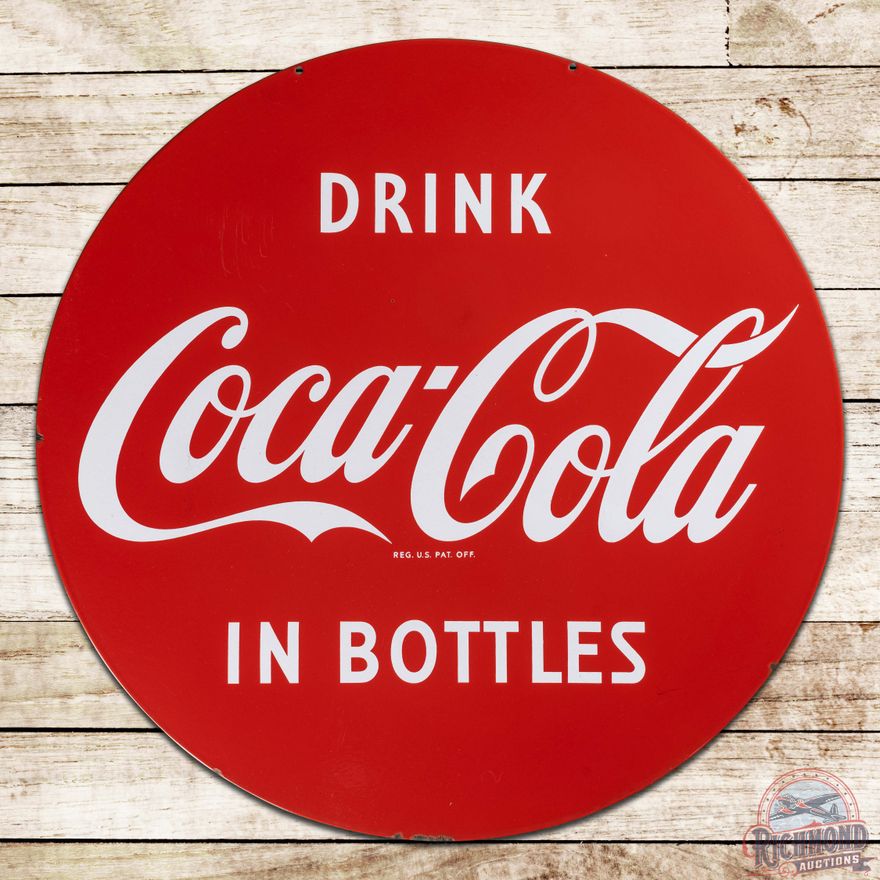 Drink Coca-Cola in Bottles 30" Double Sided Porcelain Sign