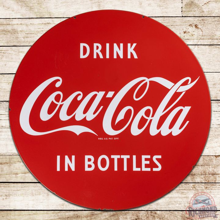 Drink Coca-Cola in Bottles 30" Double Sided Porcelain Sign