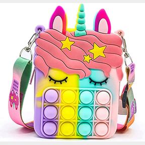 Push Pop Fidget Toy Crossbody Bag Unicorn RAINBOW |