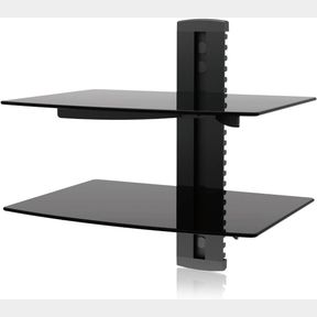 TV WALL MOUNT, EMATIC WALL MOUNT KIT WITH 2 SHELVES, CABLE ORGANIZATION FOR DVD PLAYERS, DVRS AND CONSOLE GAMING SYSTEMS EMD212 ,