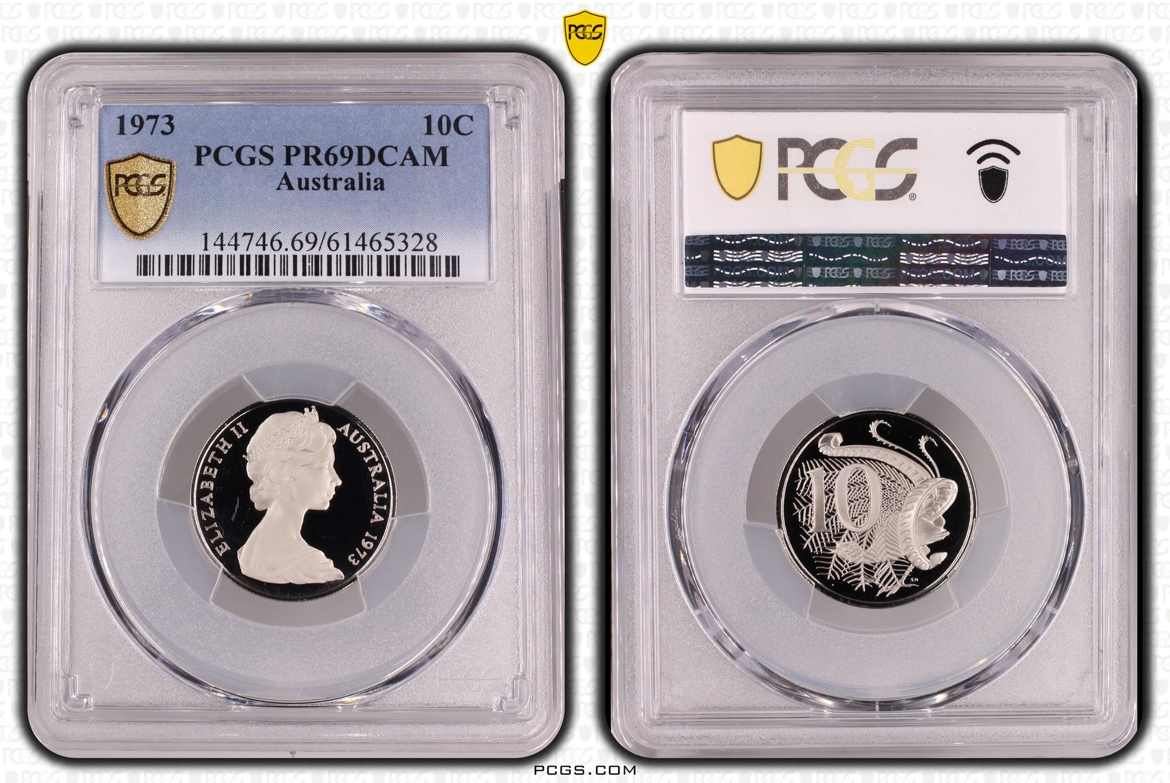 Ten Cent, 1973, Pcgs Pr69dcam
