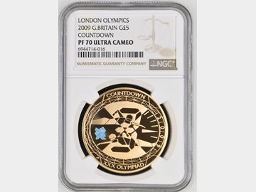 2009 LONDON OLYMPICS PROOF GOLD 5 POUND PF70 UCAM TOP POP!