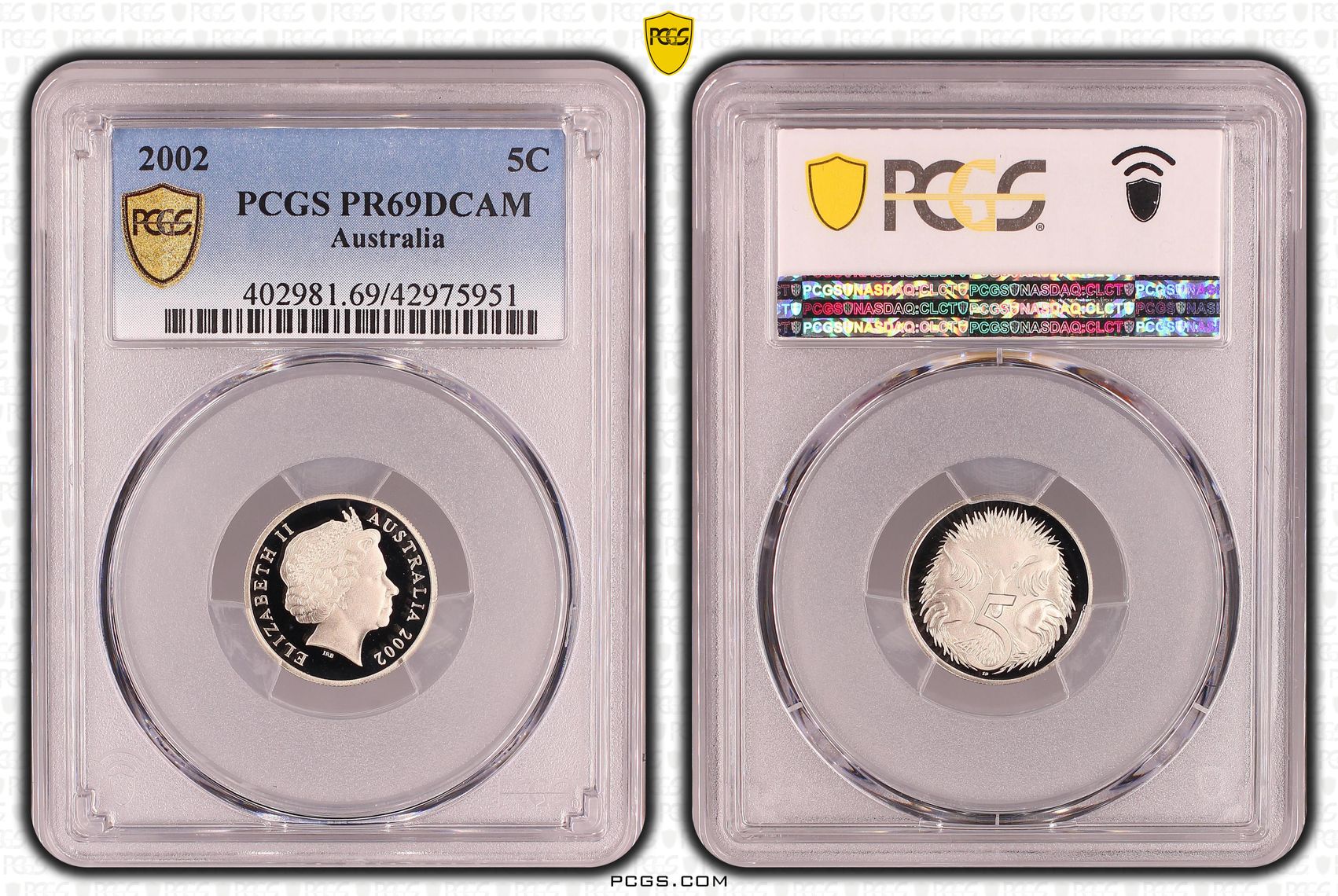 Five Cent, 2002, PCGS PR69DCAM