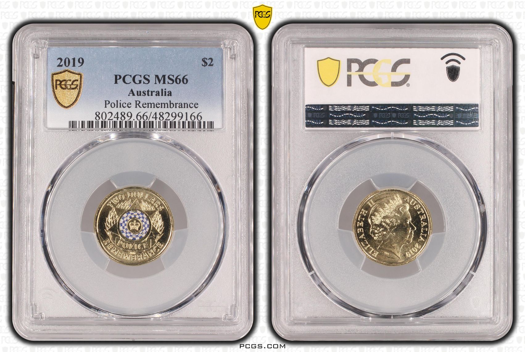 Police Remembrance Colorized , Two Dollar, 2019, PCGS MS66