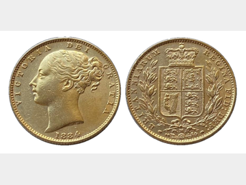 1884 VICTORIA YOUNG HEAD MELBOURNE MINT SHIELD GOLD SOVEREIGN
