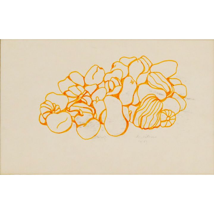 Marci Vitous ''Pumpkins'' 1967 Colored Pen on Paper