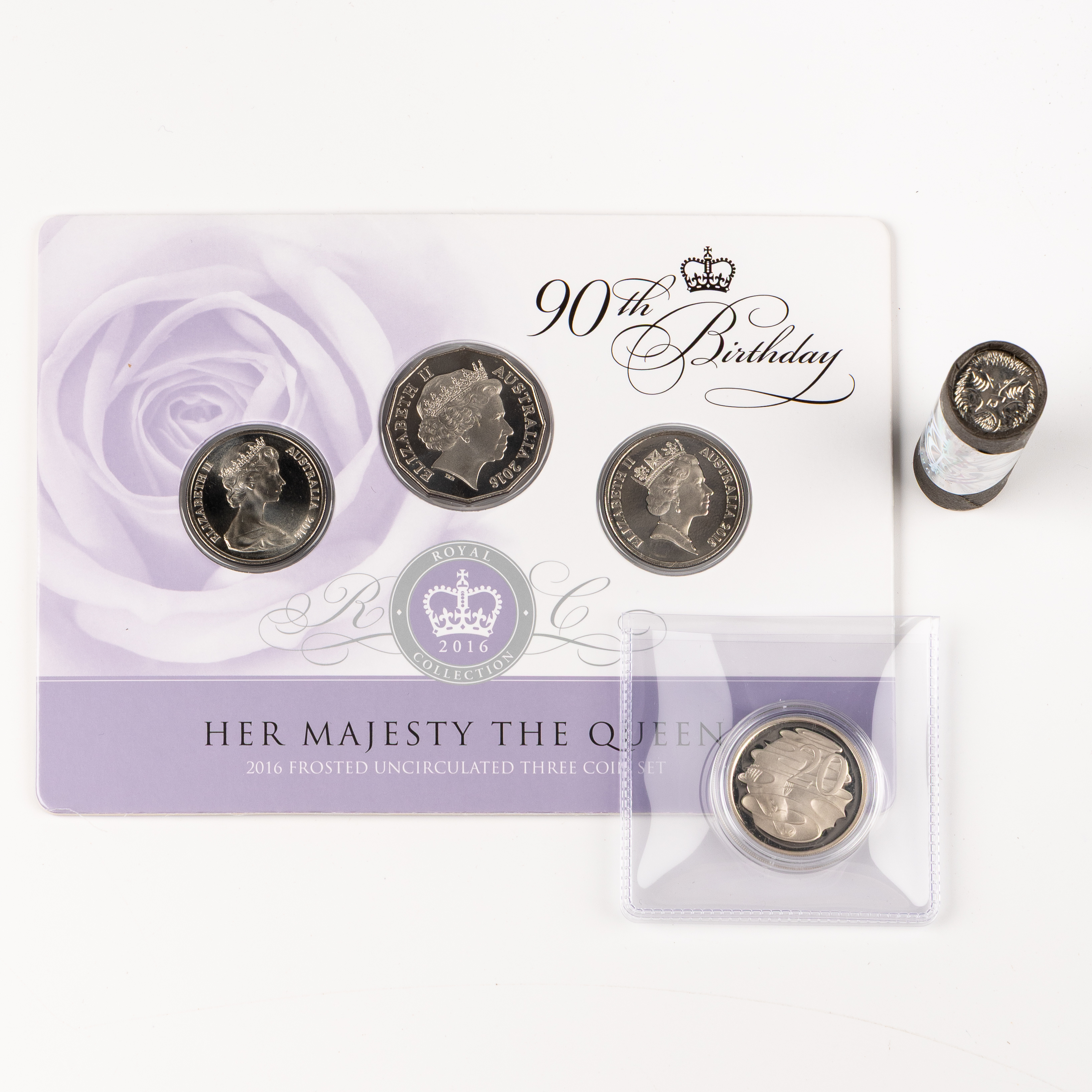 Elizabeth II, RAM - QEII 90th Birthday, Twenty Cents - Fifty Cents, 2016, UNC