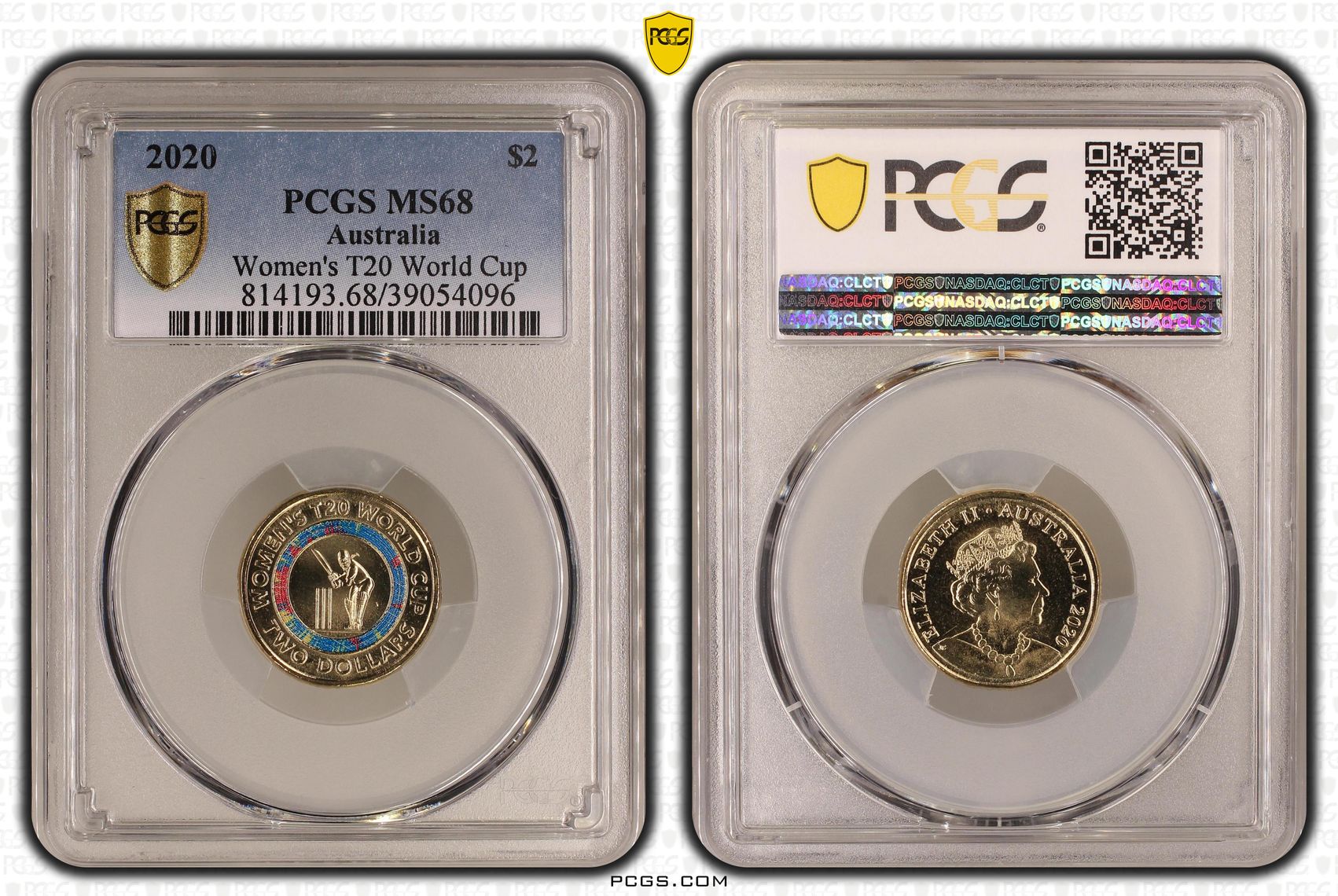 Women's T20 World Cup Colorized, Two Dollar, 2020, PCGS MS68