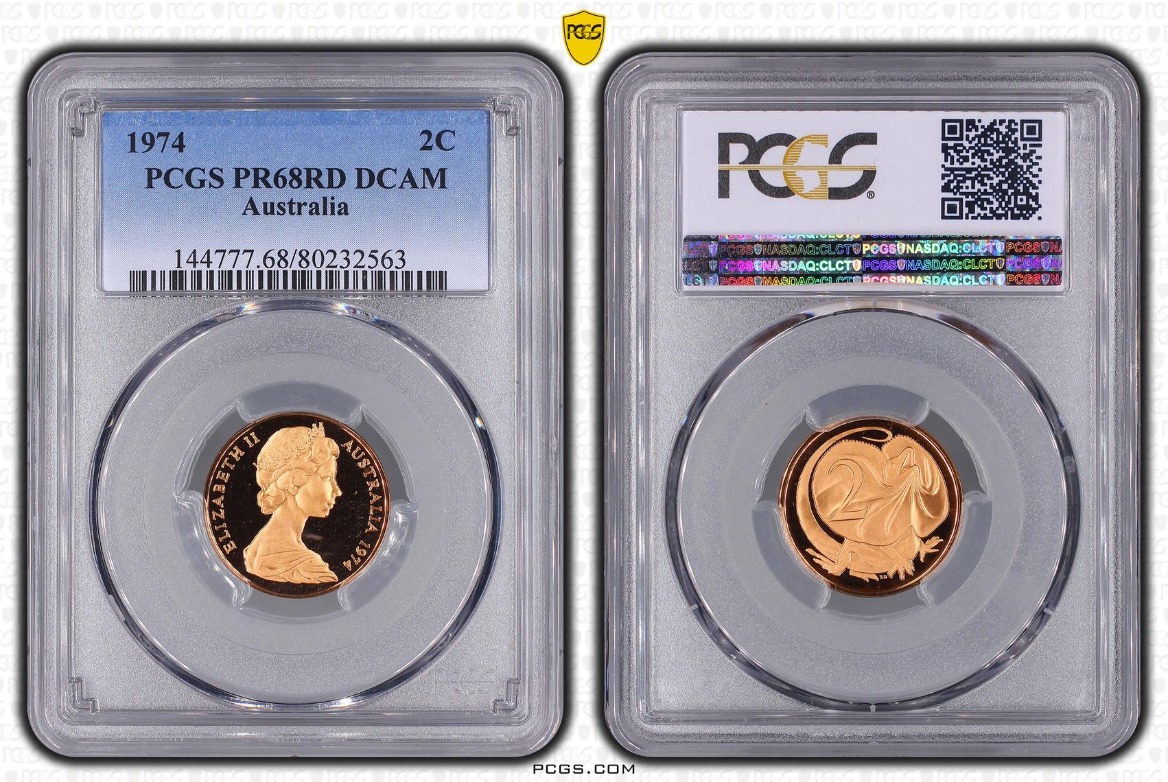 Elizabeth II, Two Cent, 1974, PCGS PR68DCAM