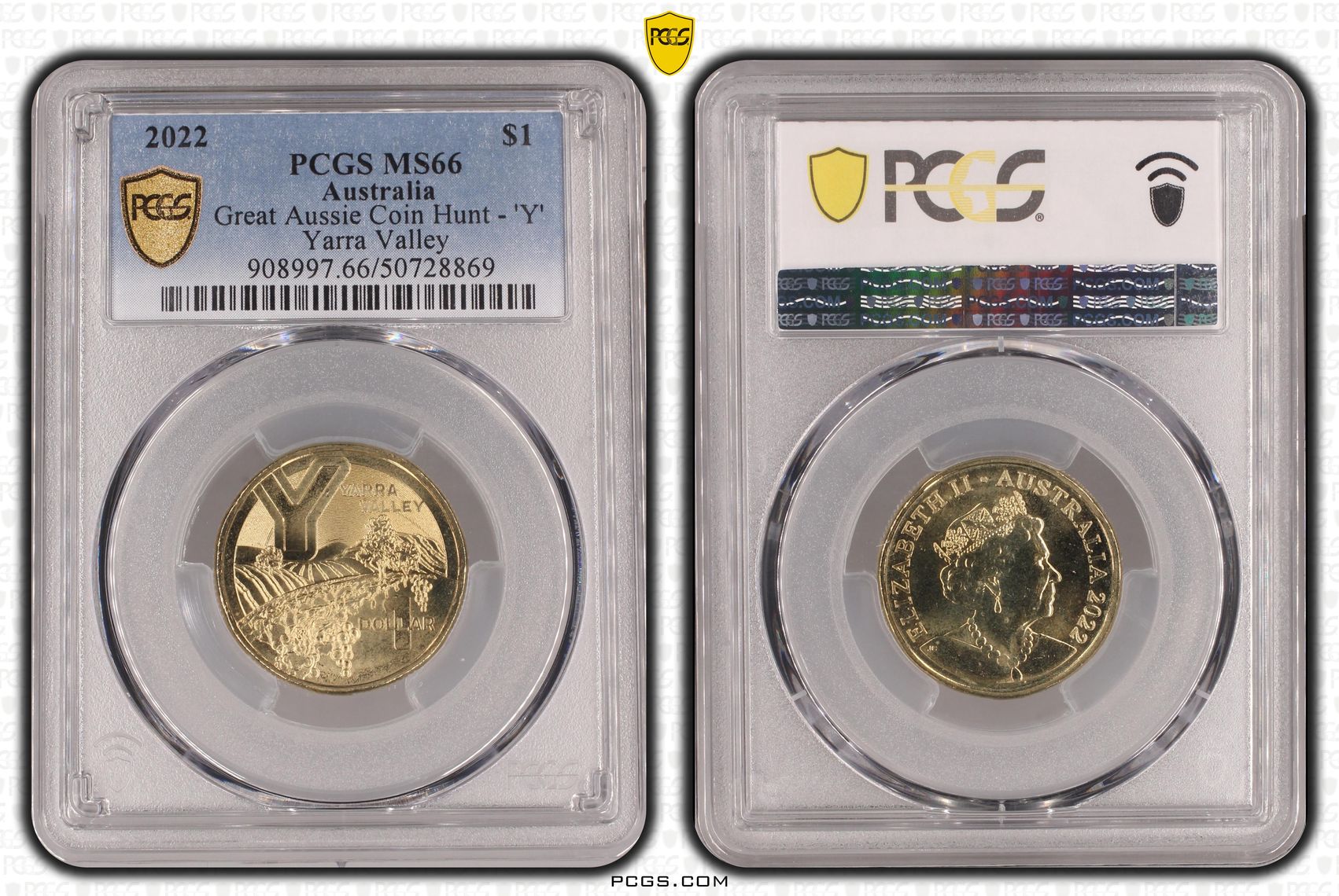 Great Aussie Coin Hunt - 'Y', One Dollar, 2022, PCGS MS66