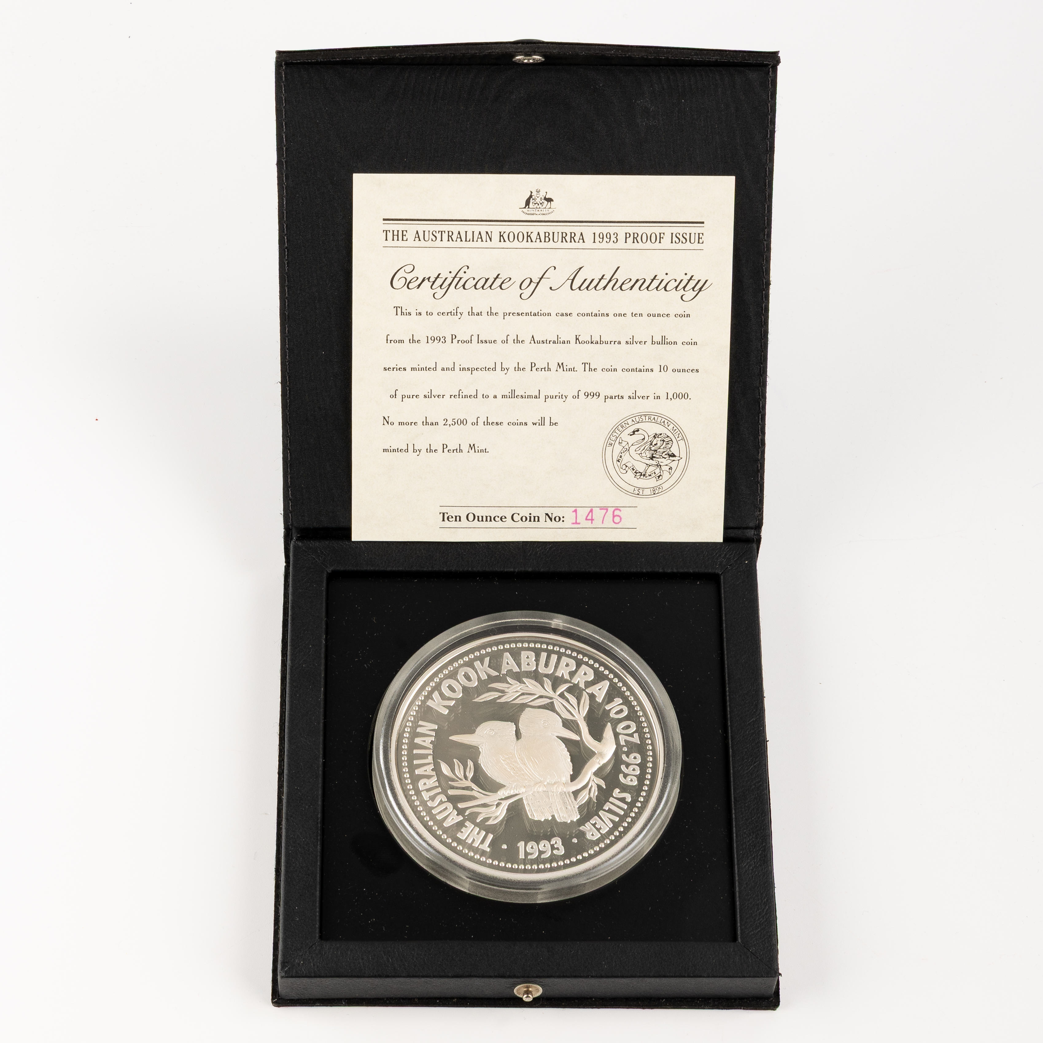 Elizabeth II, Perth Mint - Australian Kookaburra, Ten Dollars, 1993, FDC