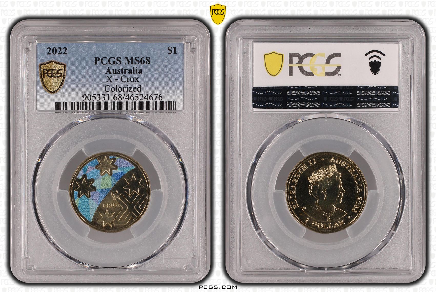 Elizabeth II, X - Crux, One Dollar, 2022, PCGS MS68