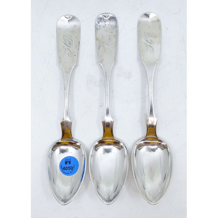 3pc Antique American Coin Silver Spoons 7'' - 93 Grams TW