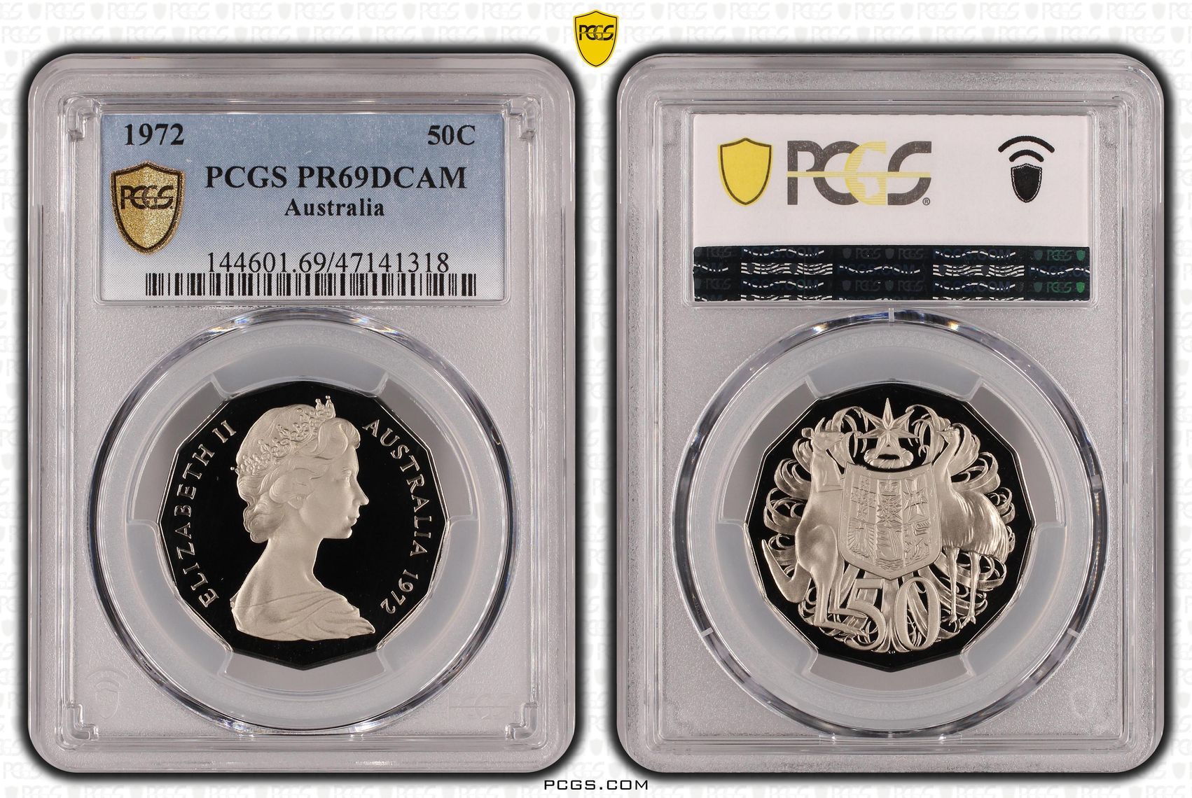 Elizabeth II, Fifty Cent, 1972, PCGS PR69DCAM