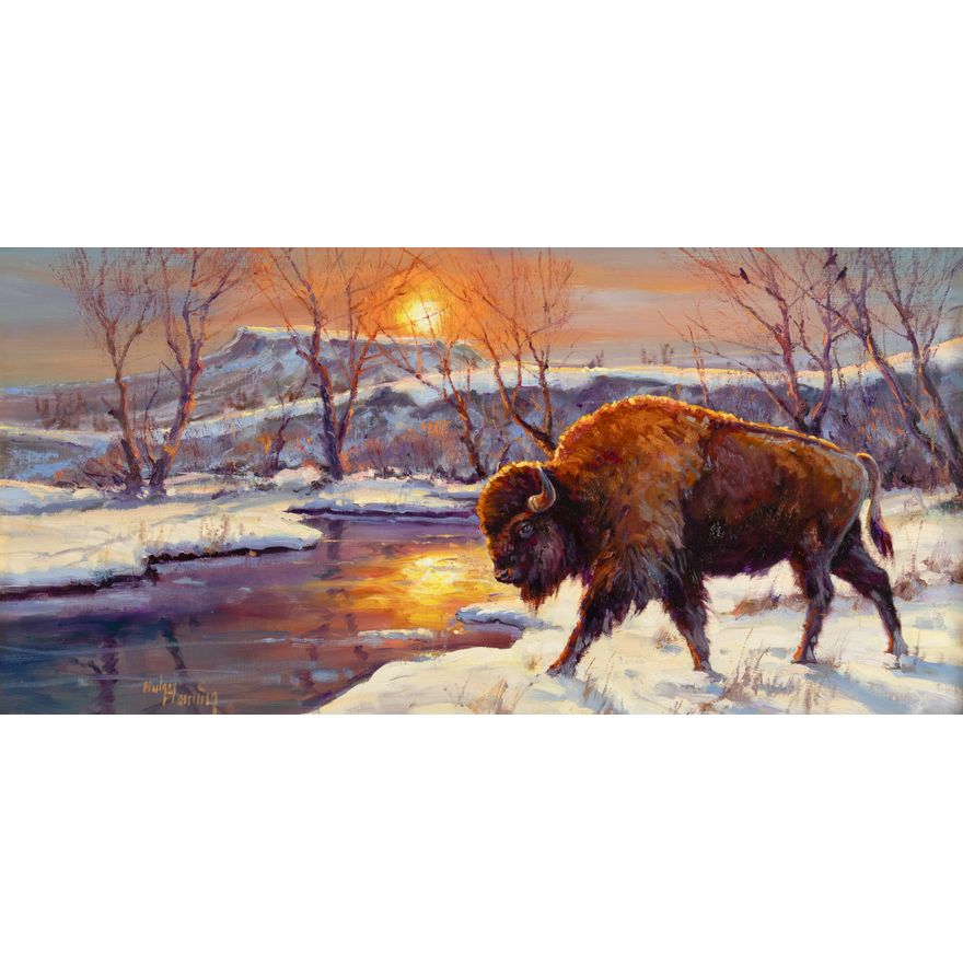 Hulan Fleming (1933- ): Winter Buffalo, 2011