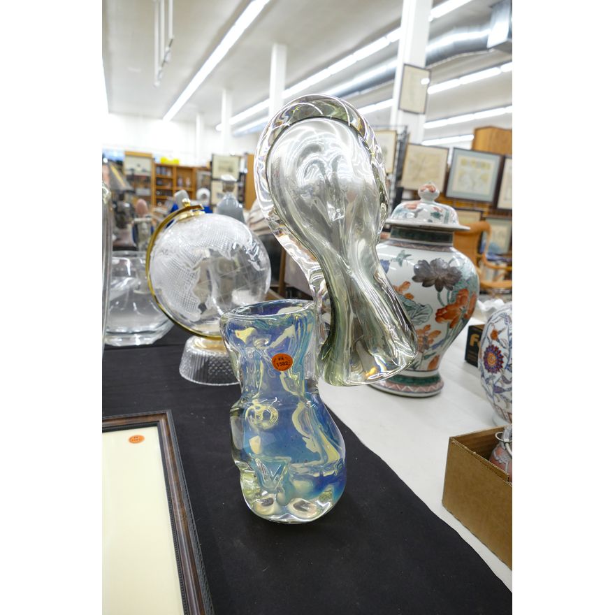Studio Glass Double Head Sculputral Vessel 16''
