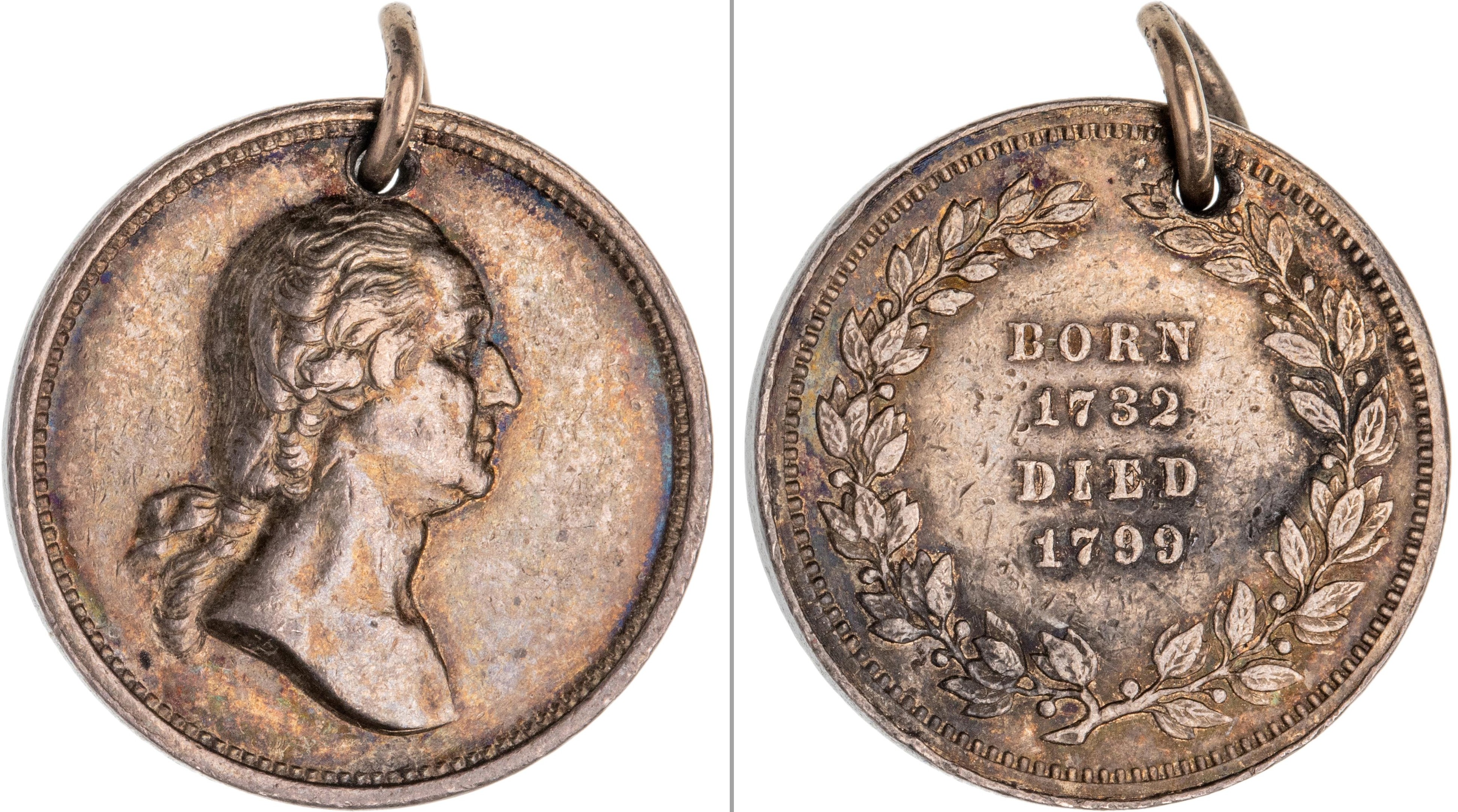 421 · United States, George Washington, Birth/Death Silver Medal, 1860, aUNC