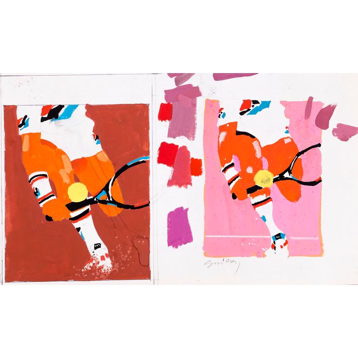 Waldemar Świerzy | Davis Cup by Nec, szkic do plakatu, 1992