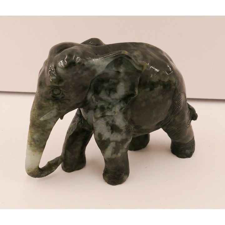 Carved Jade Elephant Figure- 3x4''