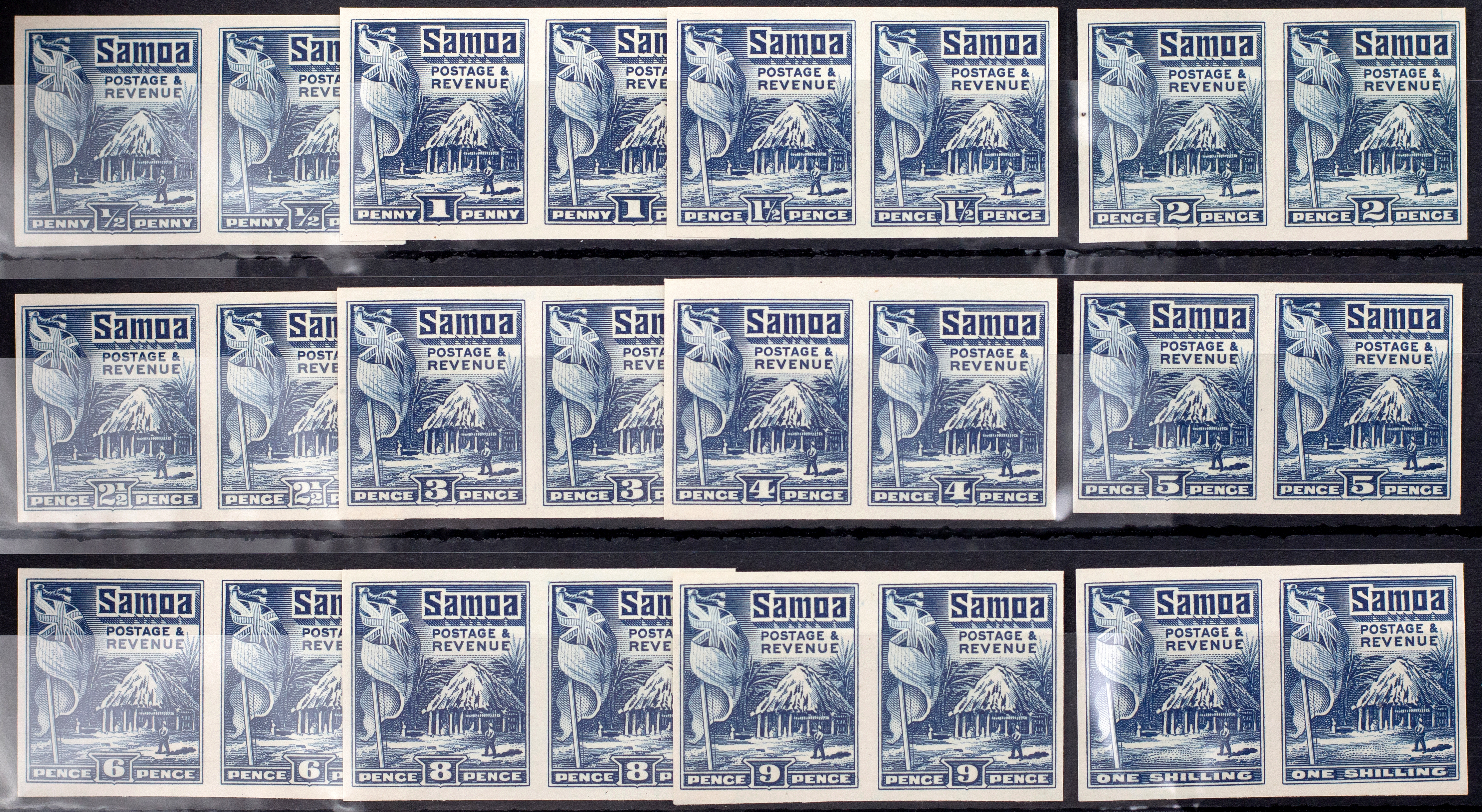 Samoa, Proofs, 1921, Fine