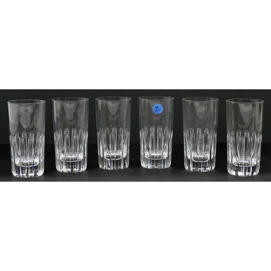 6pc Baccarat Crystal Rotary Highball Glass 5.5''