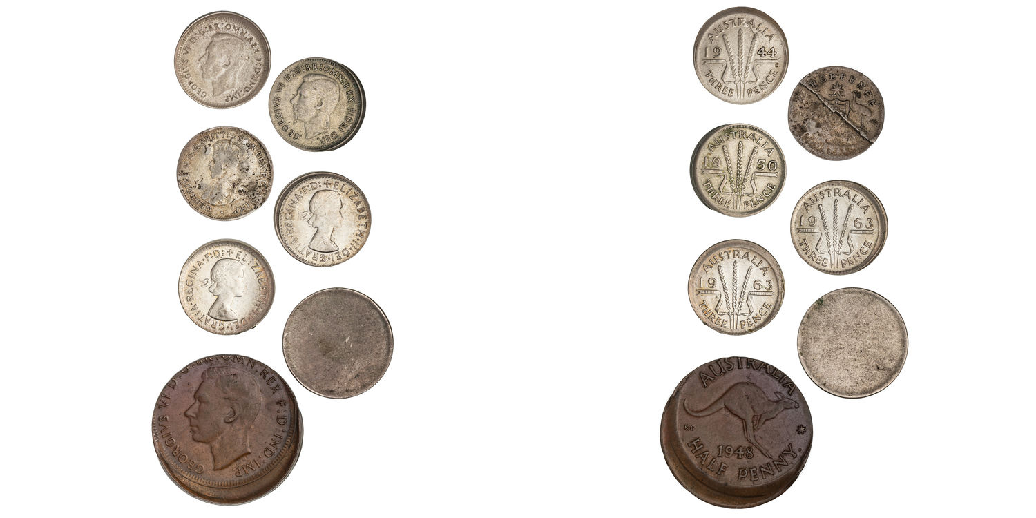 George VI - Elizabeth II, Halfpenny - Threepence, 1944 - 1963, VF - EF