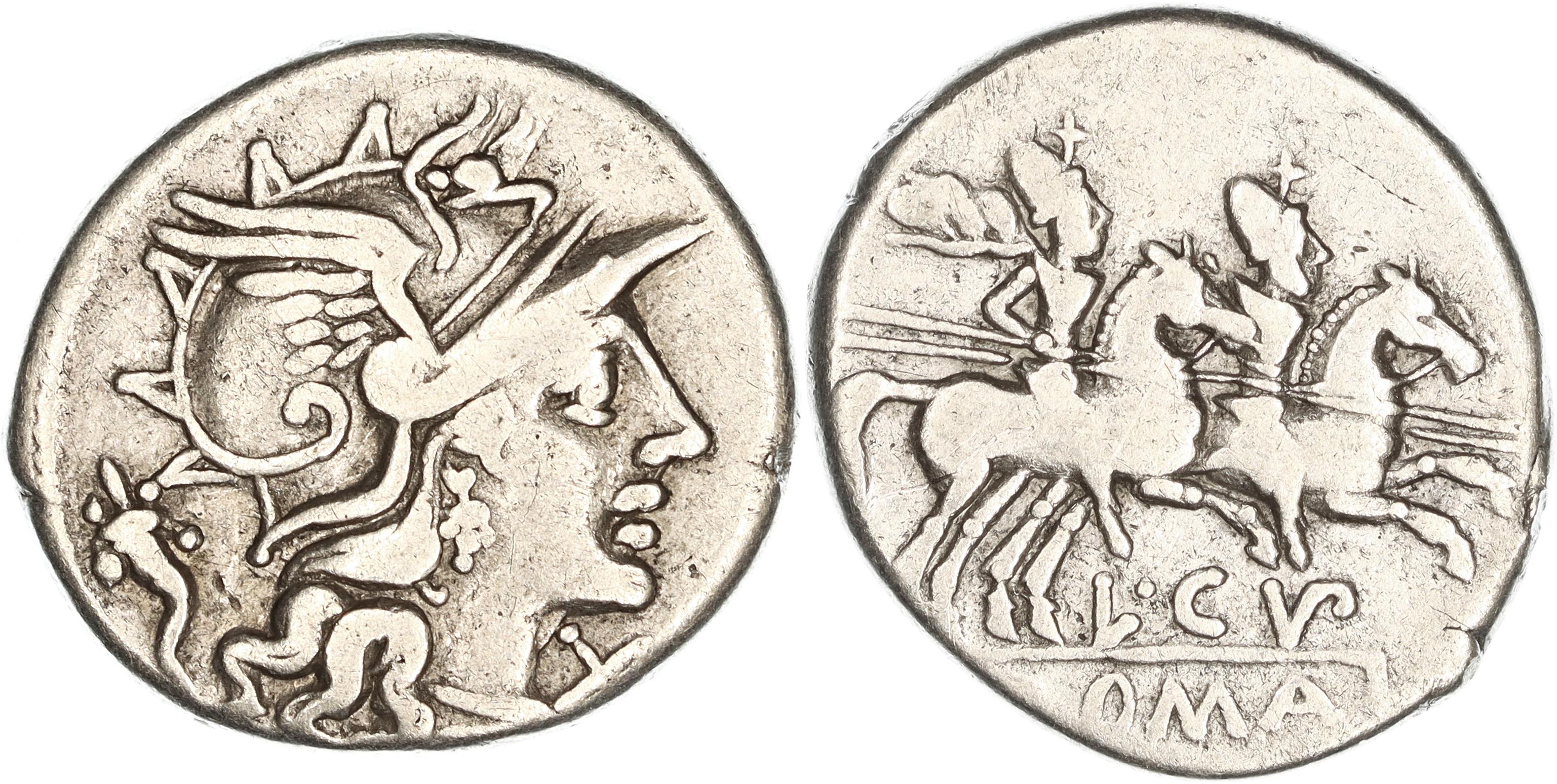 Roman Republic, L. Cuppiennus, Silver Denarius, 147 BC, nVF