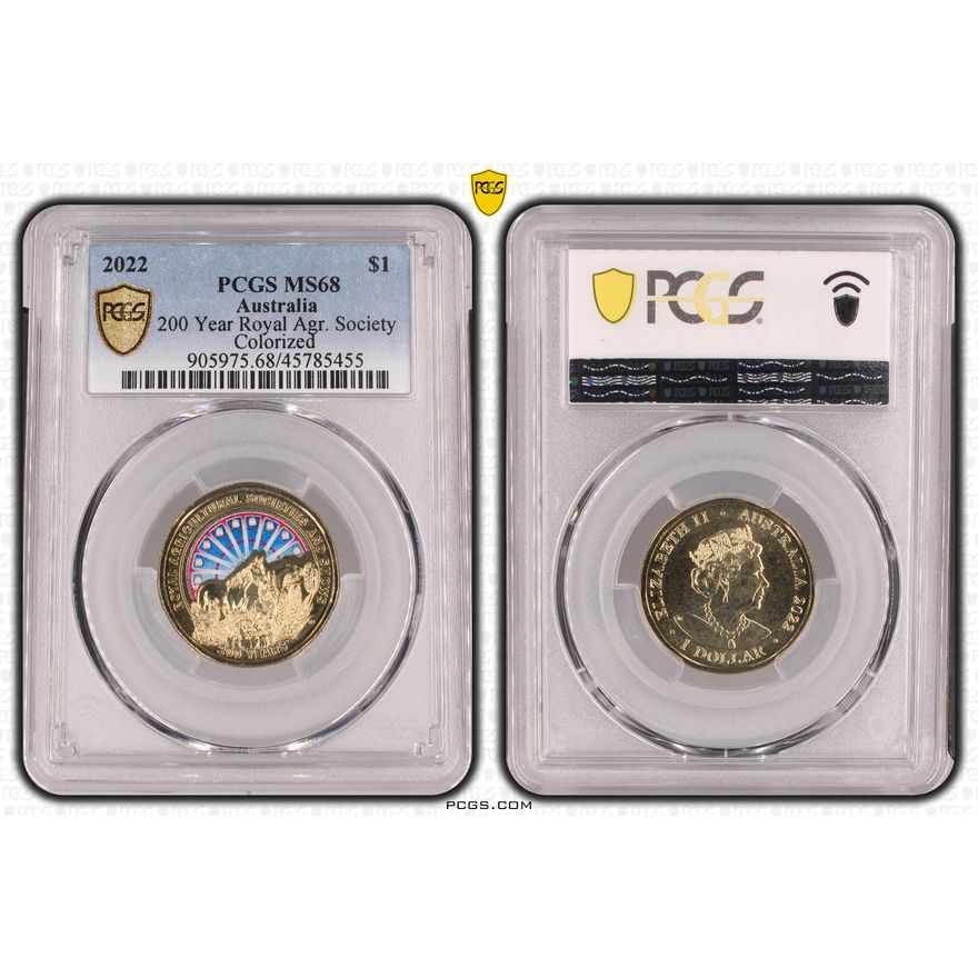 Elizabeth II, 200 Year Royal Agr. Society, One Dollar, 2022, PCGS MS68