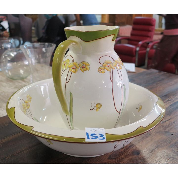 ART NOUVEAU WINTON WASH BASIN AND EWER,