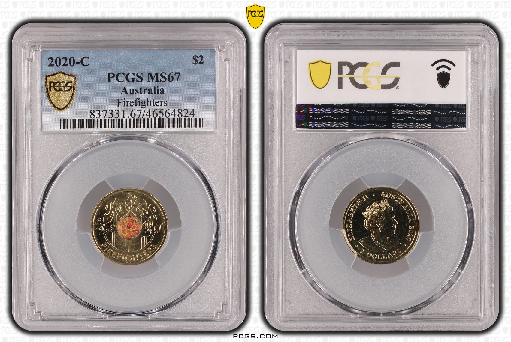 Firefighters Colourised, Two Dollar, 2020-C, PCGS MS67