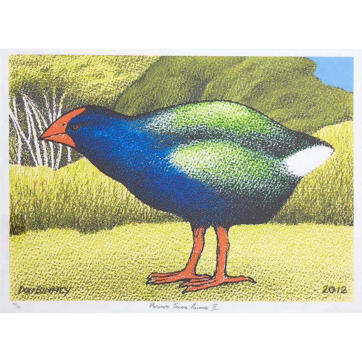 Don Binney 'Motutapu Takahe Release III'