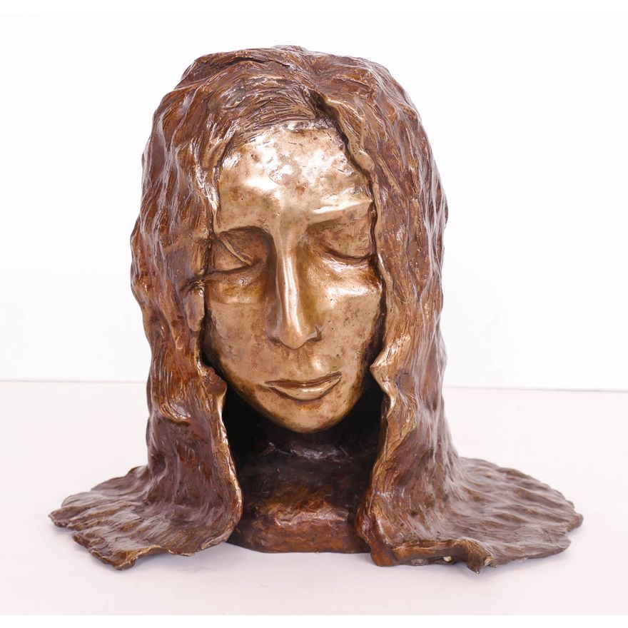 Modernist Bronze Woman Bust Sculpture