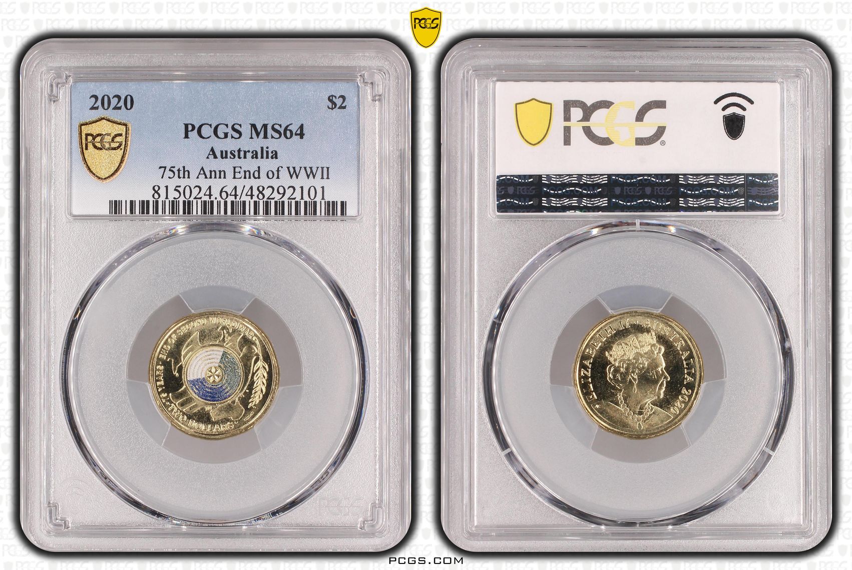75th Ann End of WWII Colorized, Two Dollar, 2020, PCGS MS64