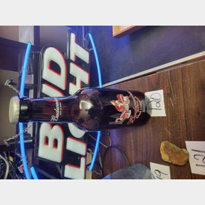 Large Budweiser Quail Unlimited Beer Bottle with lid