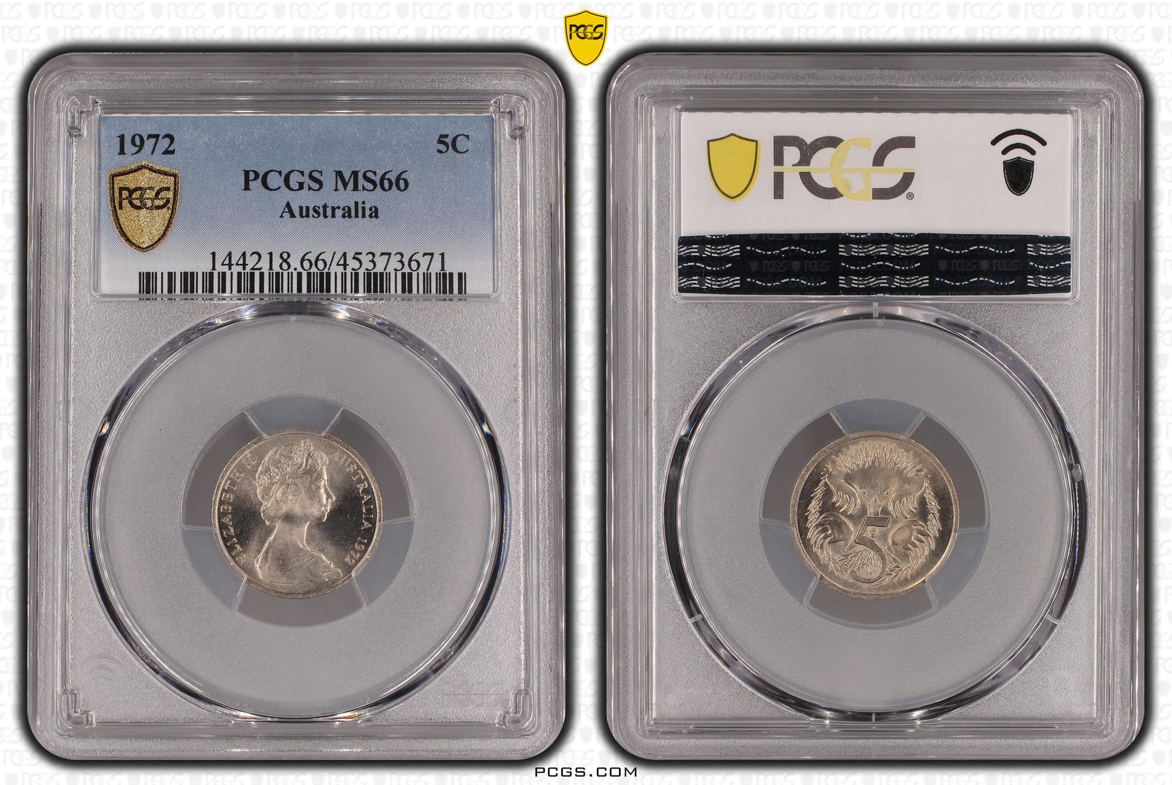Elizabeth II, Five Cent, 1972, PCGS MS66
