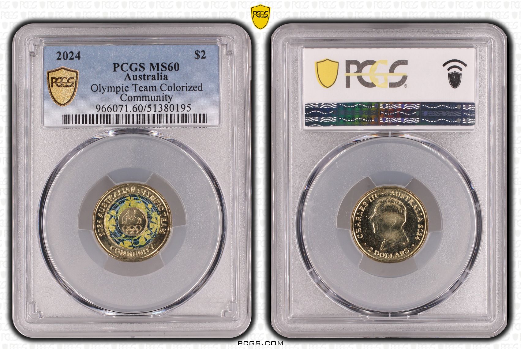 Olympic Team Colorized Community, Two Dollar, 2024, PCGS MS60