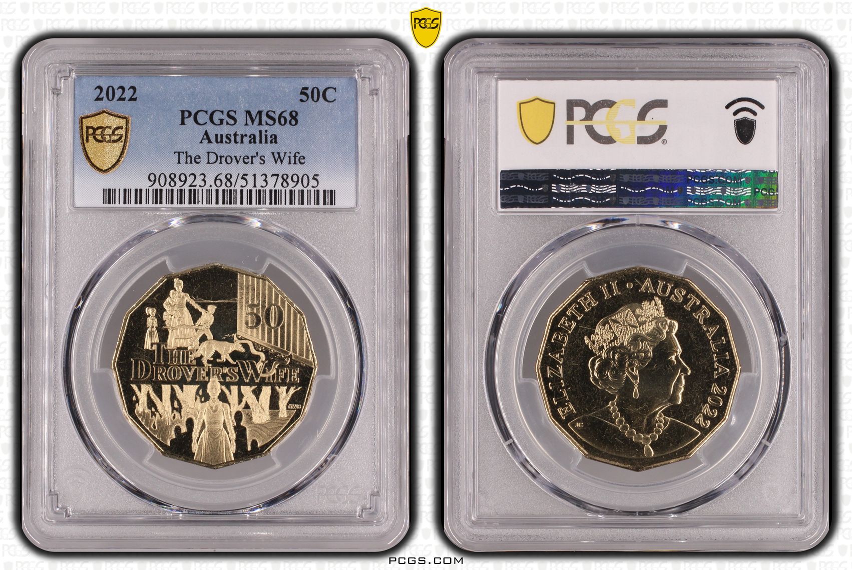 The Drover's Wife, POP 16/0, Fifty Cent, 2022, PCGS MS68