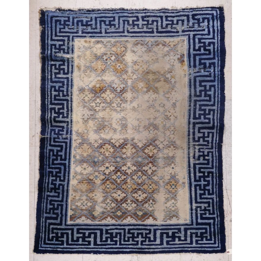 Antique Chinese Peking Rug As Is- 4x5.5'