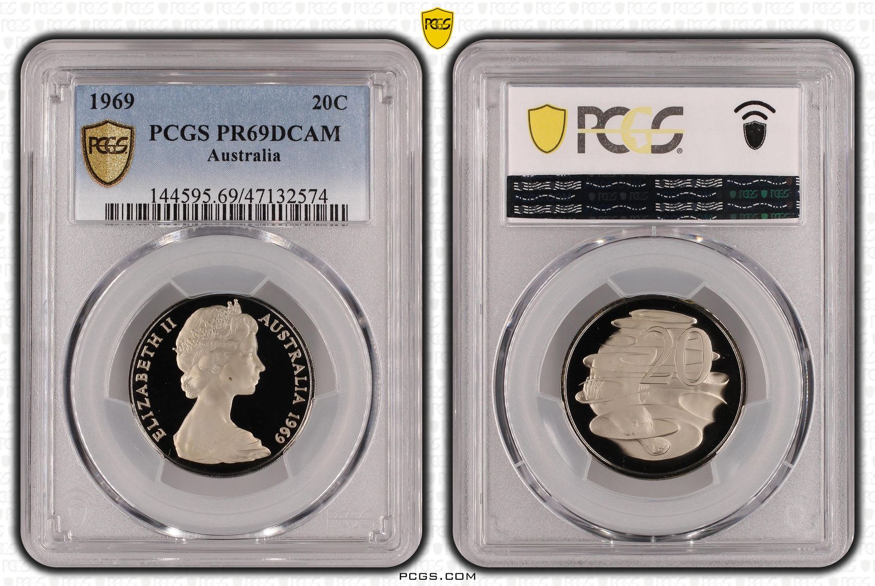 Elizabeth II, Twenty Cent, 1969, PCGS PR69DCAM