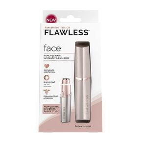 1 CT FINISHING TOUCH FLAWLESS FACIAL HAIR REMOVER FOR WOMEN, ROSE GOLD ELECTRIC FACE RAZOR WITH LED LIGHT