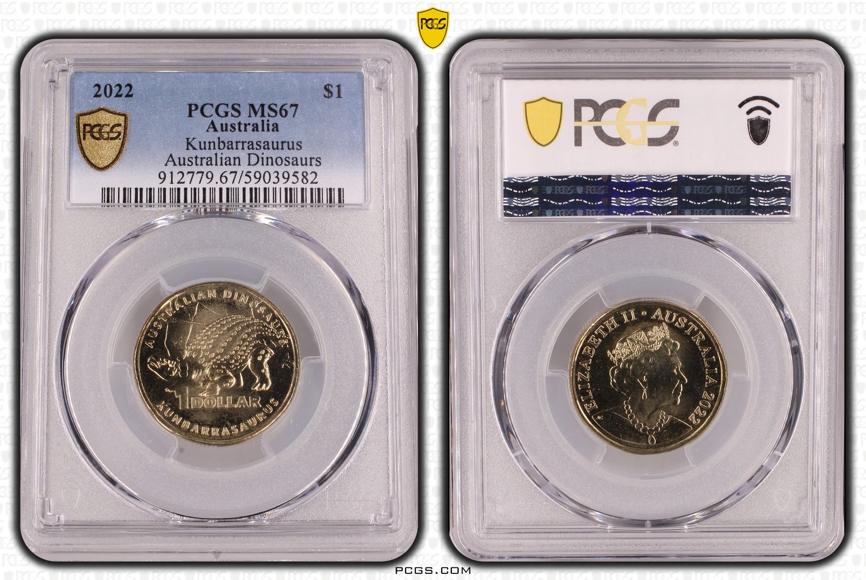 Kunbarrasaurus, POP 4/0, One Dollar, 2022, PCGS MS67
