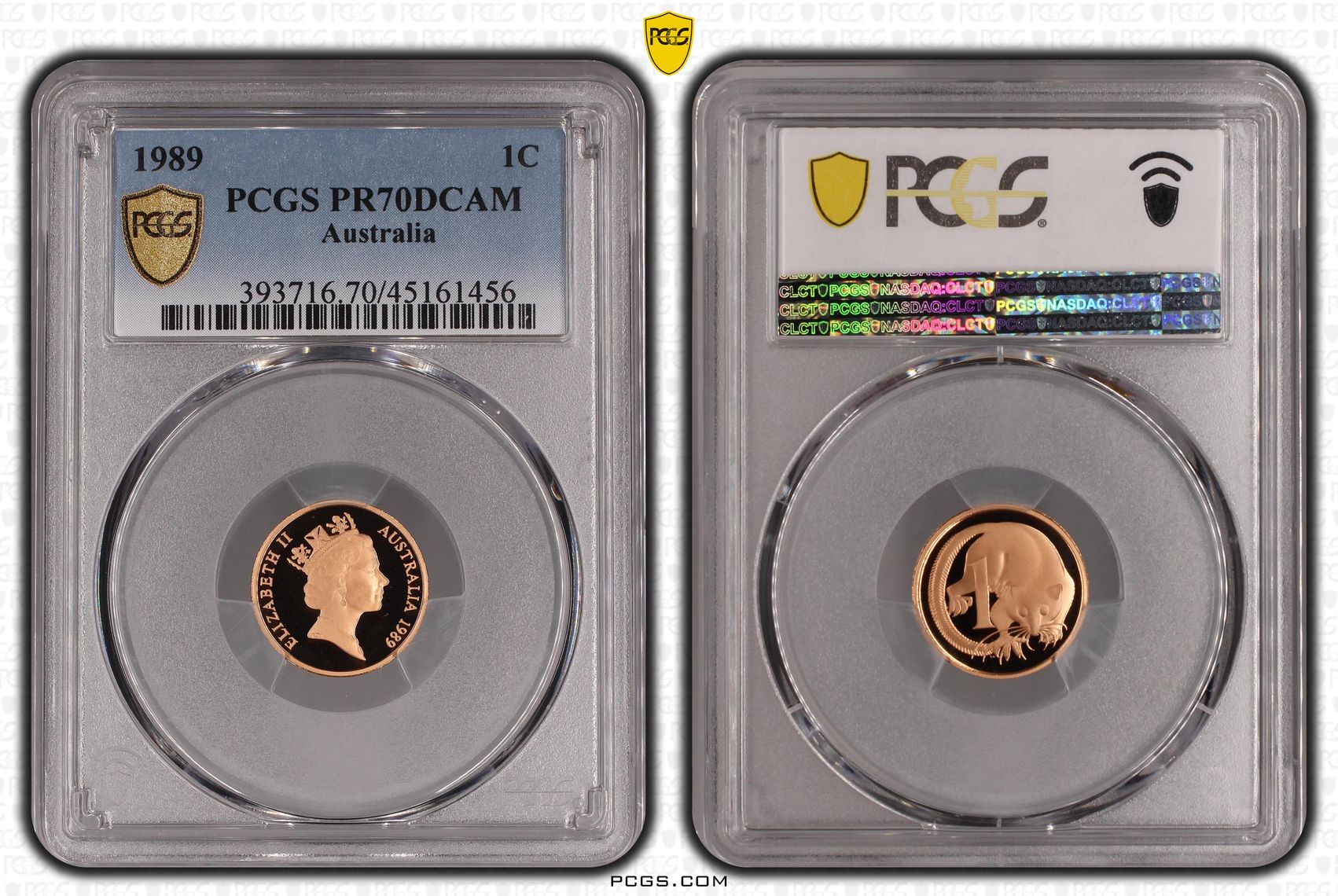 Elizabeth II, One Cent, 1989, PCGS PR 70DCAM