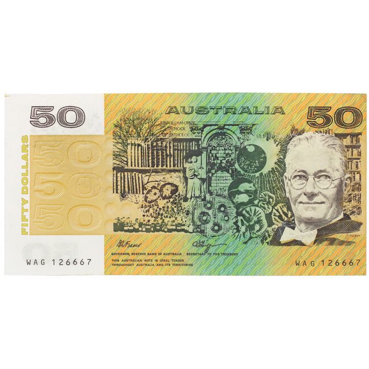 Fraser/Higgins, Fifty Dollars, 1990, aEF