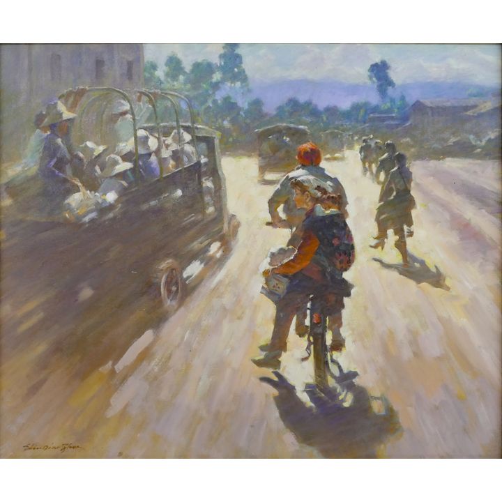 Shuqiao Zhou ''A Ride Through Town'' Oil