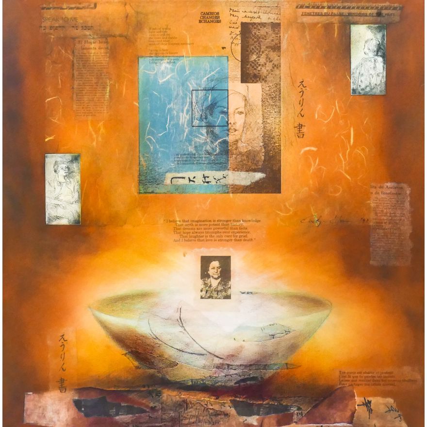 Evelyn Klein ''Mystery of Intimacies'' Oil and Collage