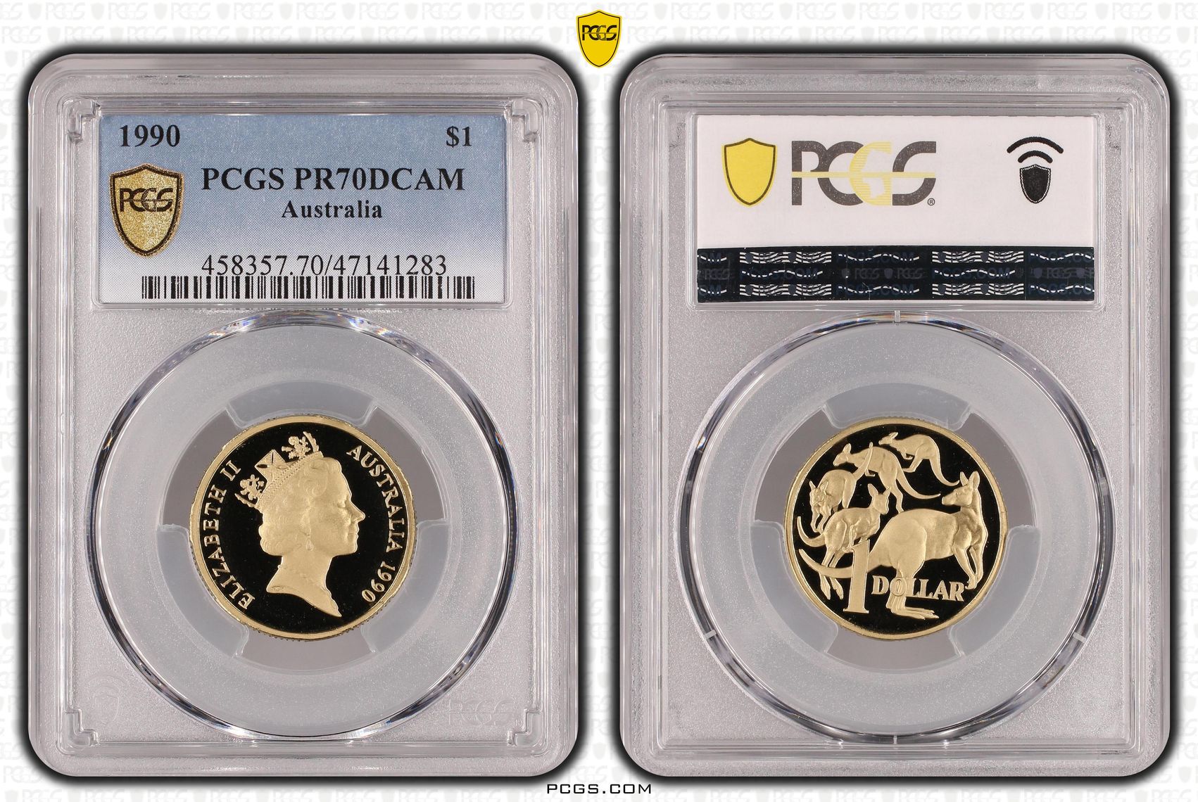Elizabeth II, One Dollar, 1990, PCGS PR70DCAM