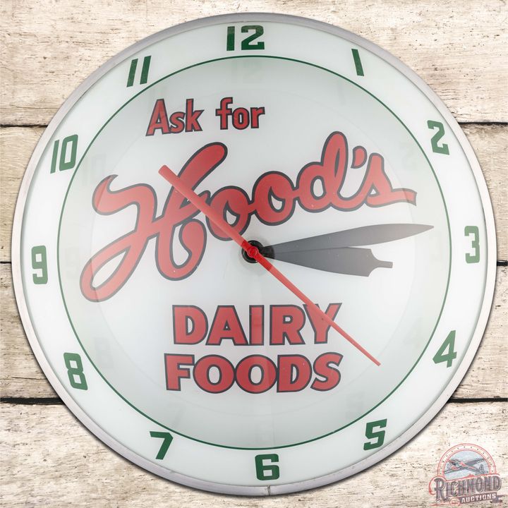 Ask for Hood's Dairy Foods 15" Double Bubble Advertising Clock